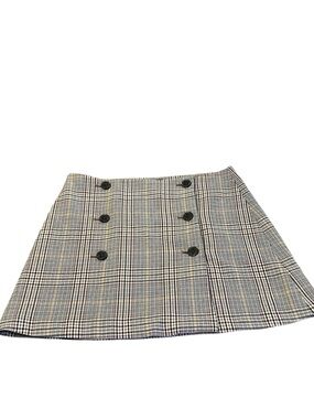 GAP Plaid Double-Button Mini Skirt Gray and Black Size 12